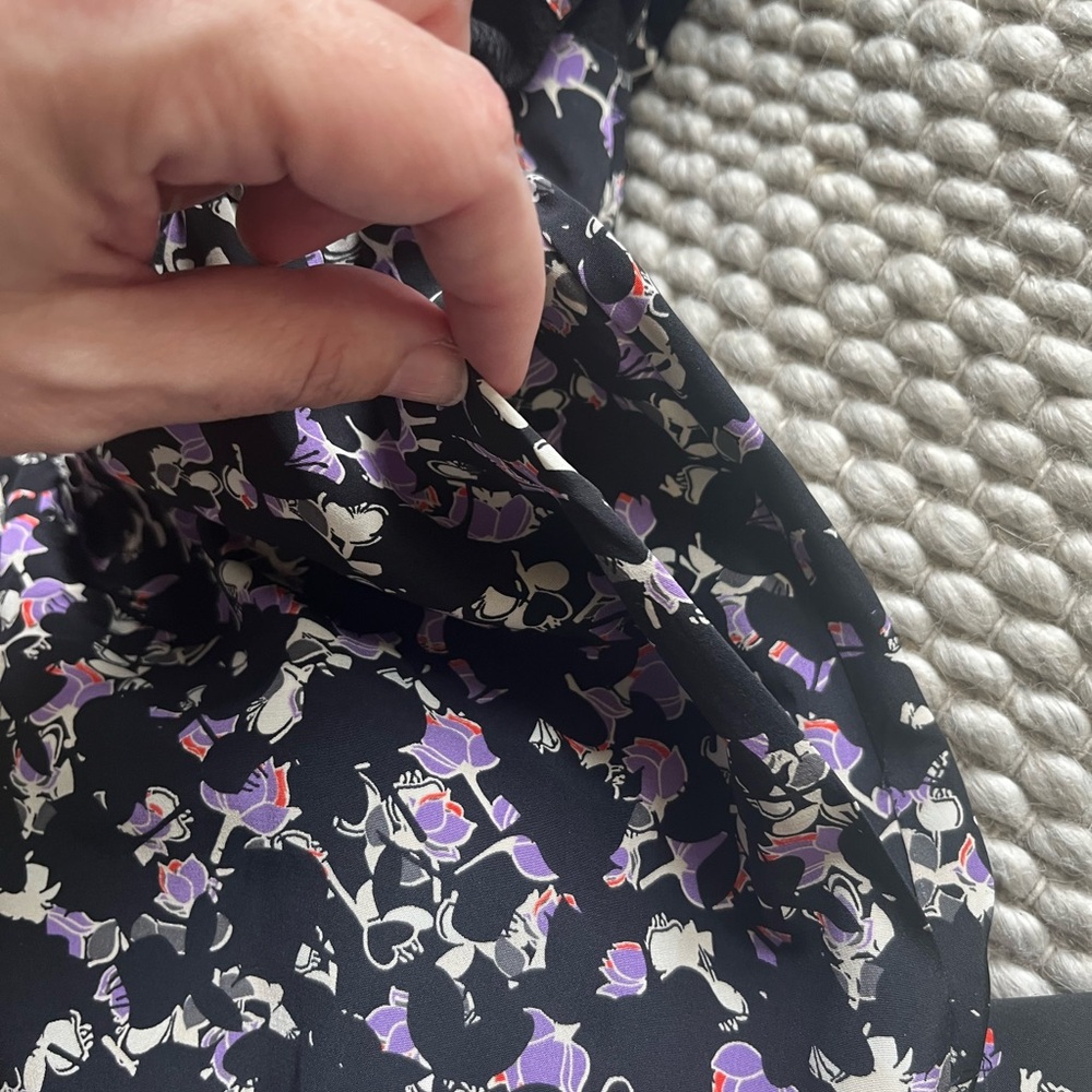 Marc by Marc Jacobs Black and Purple Silk Fit and Flare Dress - Picture 14 of 16